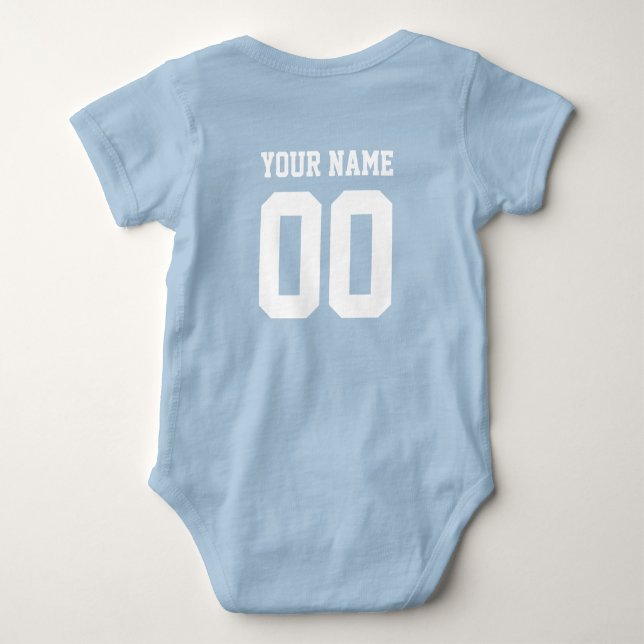 Custom Name Number Baby Football Jersey Bodysuit (Back)