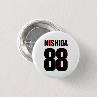 Custom Name, Number, Colours. Sports Fans White 3 Cm Round Badge