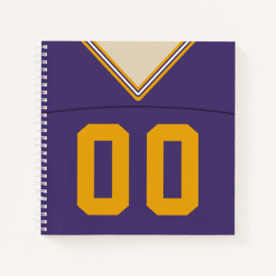 Custom Name & Number Football Jersey   Notebook