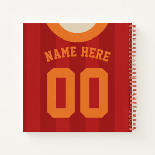 Custom Name Number Football Soccer Jersey  Notebook