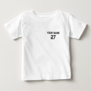 Custom Name Number Front Back Baby T-Shirt