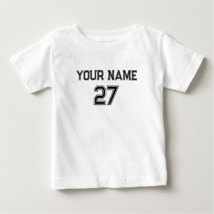 Custom Name Number Front Back Baby T-Shirt