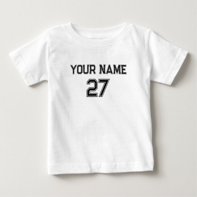 Custom Name Number Front Back  Baby T-Shirt (Front)