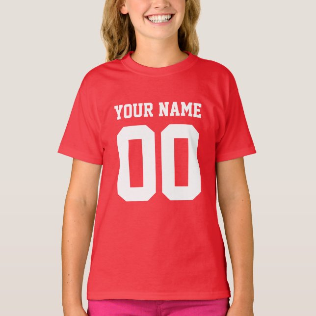 Custom Name Number Girls' Football Jersey Shirt (Front)
