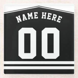 Custom Name & Number Hockey Lacrosse Jersey Glass Coaster