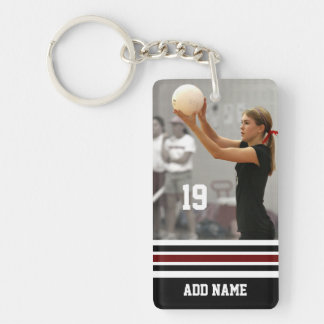 Custom Name Number Photo Volleyball Jersey Black Key Ring