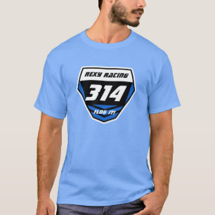 Custom Name Number Plate: Blue - Light Number T-Shirt
