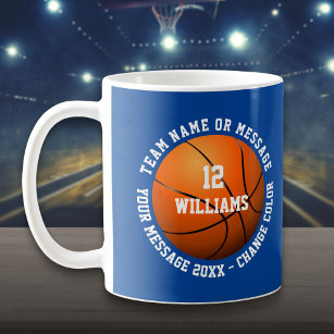 Custom Name Number Team Name Basketball Coffee Mug