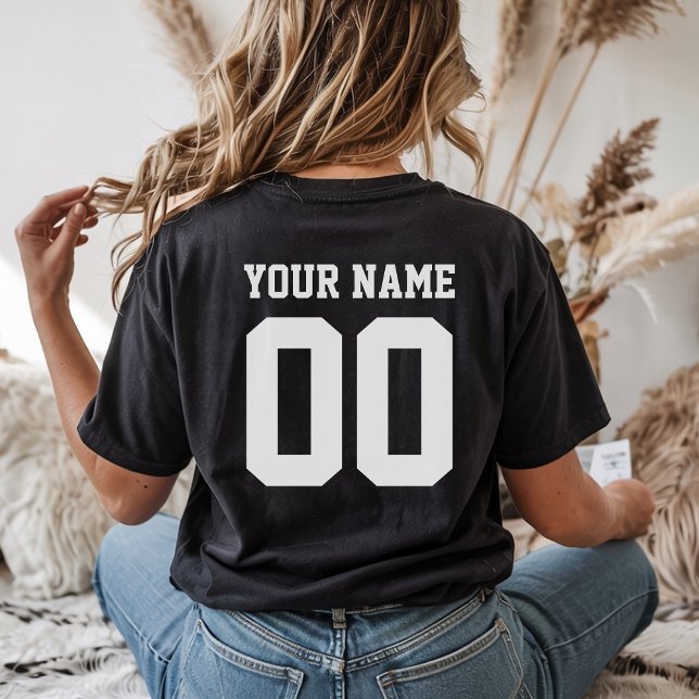 Custom Name Number Women's Football T-Shirt (Creator Uploaded)