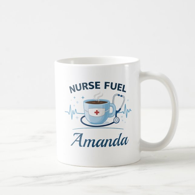 Custom Name Nurse Fuel Coffee Mug Gift (Right)