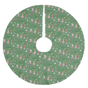 Custom name Nutcracker Ballet Ballerina Christmas Brushed Polyester Tree Skirt