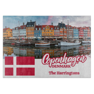 Custom Name Nyhavn Copenhagen Denmark Cutting Board