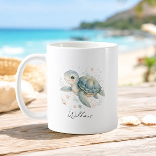 Custom Name Ocean Turtle Mug