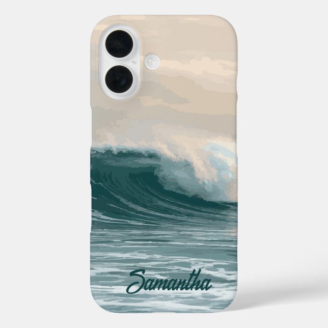 Custom Name Ocean Wave Case-Mate iPhone Case (Back)