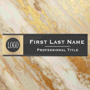 Custom Name Office Door Sign Black & Gold
