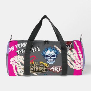 Custom name Oh yeah Graffiti Spooky colorful Duffle Bag