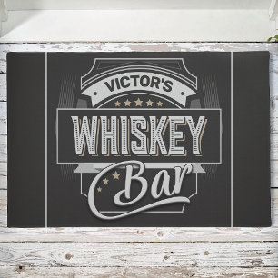 Custom NAME Old Deluxe Liquor Label Whiskey Bar Doormat