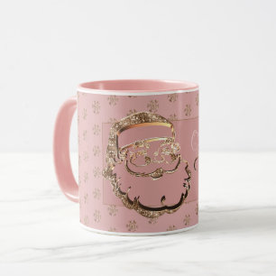 Custom Name Olivia's Christmas Mug Cute Santa Pink