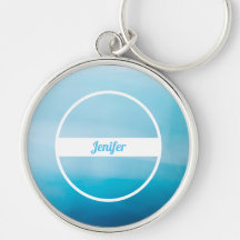 Custom Name On Blue Gradient Keychain
