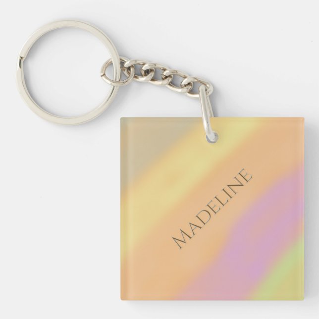 Custom Name on Cotton Candy Colors Key Ring (Front)