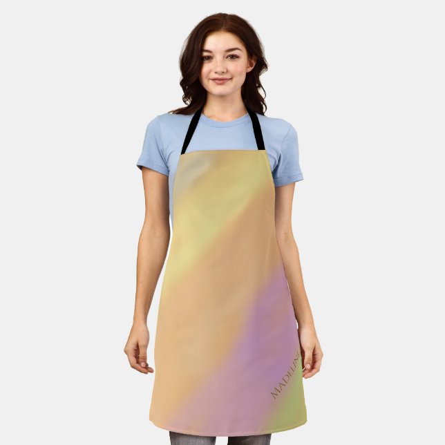 Custom Name on Cotton Candy Colours Apron (Worn)