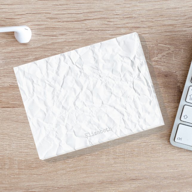 Custom Name on Faux Crinkled Paper Post-it Notes (Creator Uploaded)