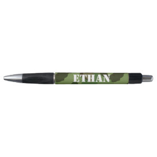 Custom Name on Green and Brown Camouflage