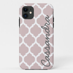 Custom Name on Lilac Moroccan Trellis iPhone 11 Case
