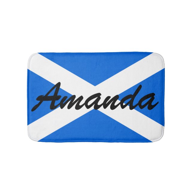 Custom Name on Scottish Flag bmcnt Bath Mat (Front)