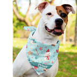 Custom Name on Snowman Sweets Square Scarf Bandana<br><div class="desc">Printed on one side,  snowman sweets pattern bandanna with personalisation. Two sizes available: 18"x18" (kids,  small dogs) and 22"x22" (adults,  large dogs). Easily change name using the Template provided. Lightweight fabric that breathes well and dries quickly. 100% spun polyester. See "About This Product" at side for more information.</div>