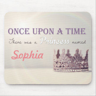 Custom name 'Once Upon a Time' Princess Crown Mouse Pad