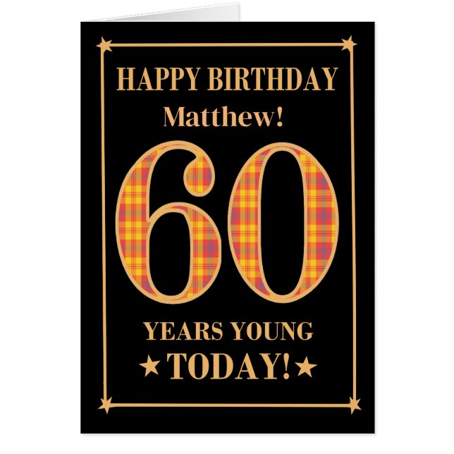 Custom Name or Relation 60th Birthday Tartan Card (Front)