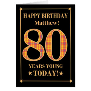 Custom Name or Relation 80th Birthday Tartan Card