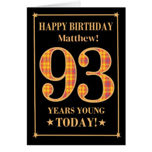 Custom Name or Relation 93rd Birthday Tartan Card