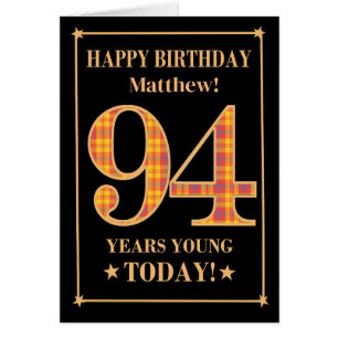 Custom Name or Relation 94th Birthday Tartan Card