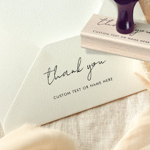 Custom Name or Text Minimalist Thank You Rubber Stamp