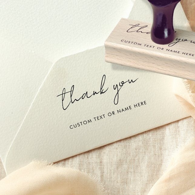 Custom Name or Text | Minimalist Thank You Rubber Stamp (Creator Uploaded)