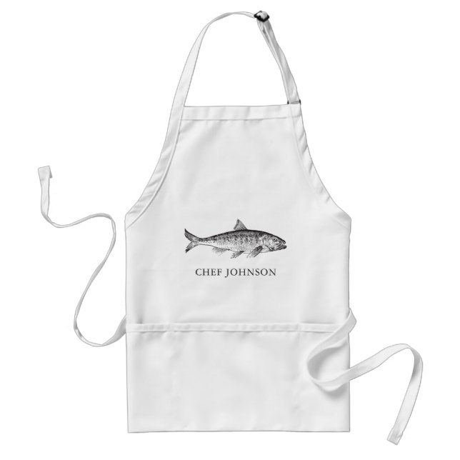 Custom Name or Text Seafood Chef Standard Apron (Front)