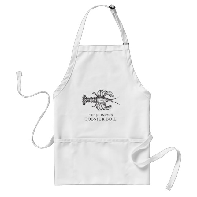 Custom Name or Text Seafood Lobster Chef Standard Apron (Front)