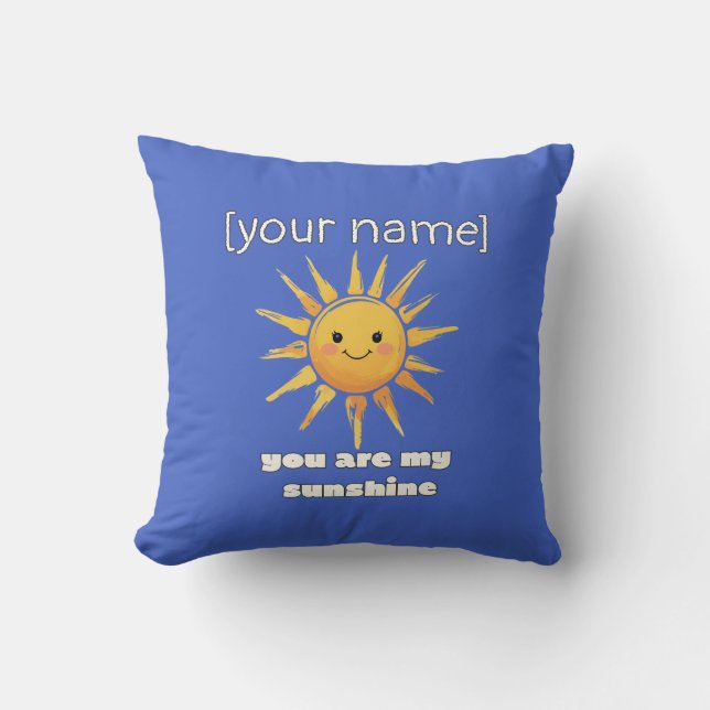 Custom Name or Text Throw Pillow (Front)