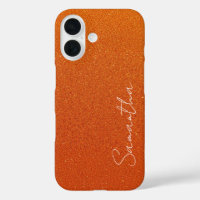 Custom Name Orange Glitter