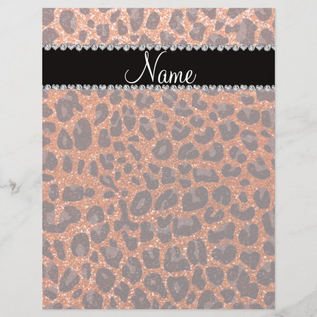 Custom name orange glitter leopard print flyer (Front)