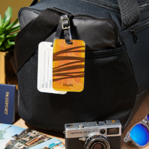 Custom name Orange Popsicle Luggage Tag