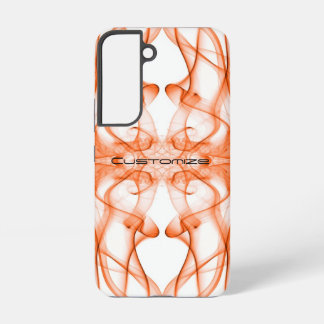 Custom Name Orange Smoke Symmetrical White Samsung Galaxy Case