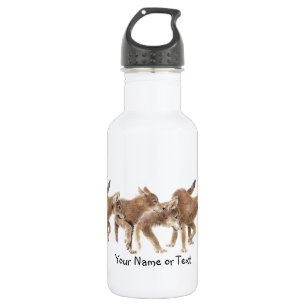Custom Name Original Watercolor Wolf Pups 532 Ml Water Bottle