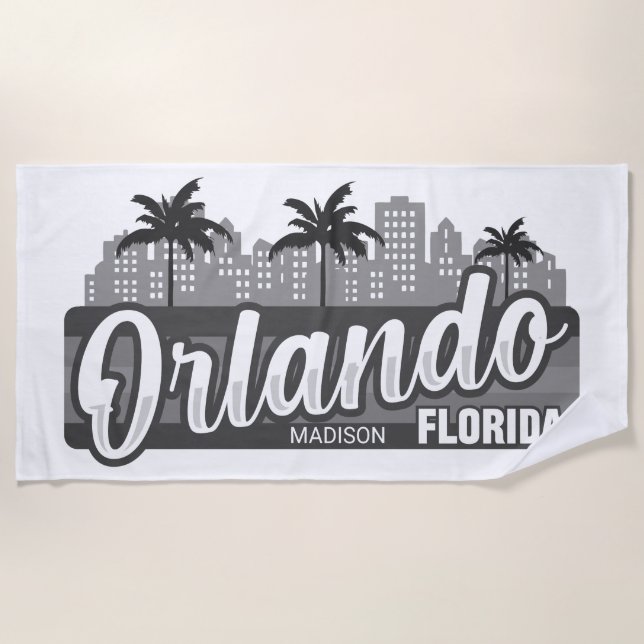 Custom Name Orlando Florida Beach Towel (Front)