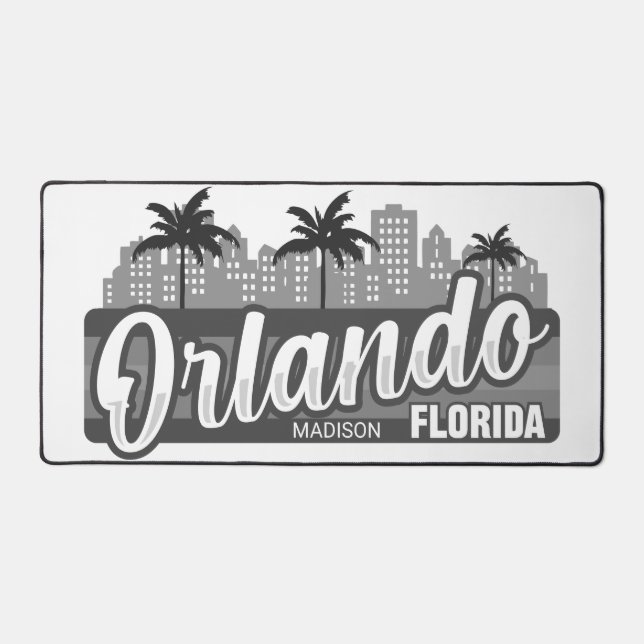 Custom Name Orlando Florida Desk Mat (Front)