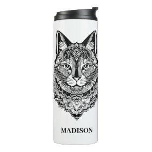 Custom Name Ornamental Cat Thermal Tumbler