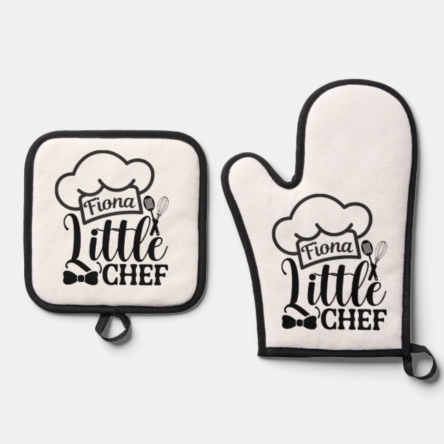 Custom name Oven Mitt & Pot Holder Set (Front)