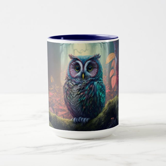 Custom Name Owl Forest Mug (Center)